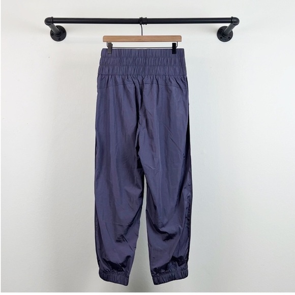 NEW Free People The Way Home Smocked Waist Joggers Deep Sea Purple - Picture 10 of 11